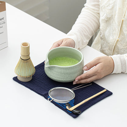 Matcha Set-Beginner Set Green Web Pointy Bowl