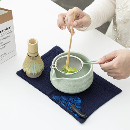 Matcha Set-Beginner Set Green Web Pointy Bowl