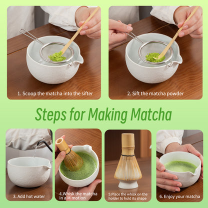 Set de Matcha - Set para principiantes Blanco polvoriento 