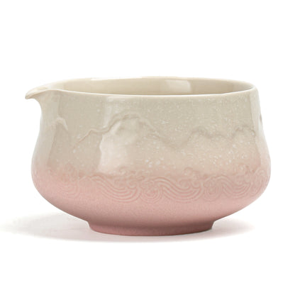 Snow Mountain Pink Matcha Bowl with Spout