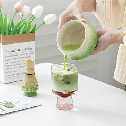 Snow Mountain Green Matcha Bowl with Spout