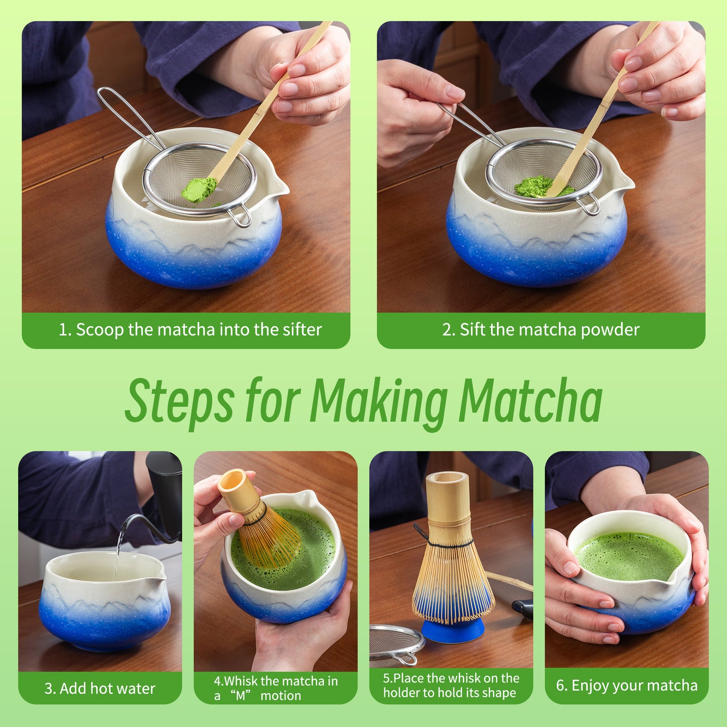 Matcha Set-Beginner Set Snow Mountain Blue