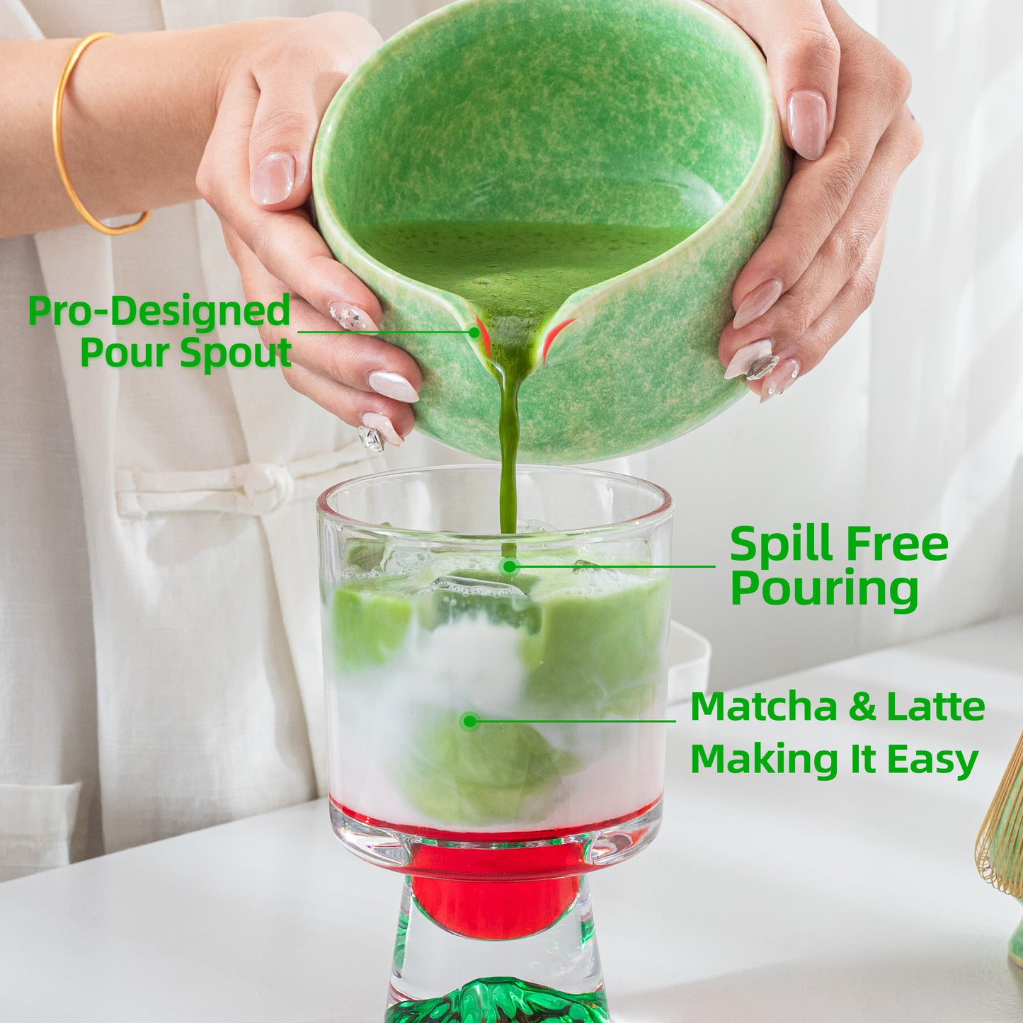 Green Paradise Matcha Bowl with Spout