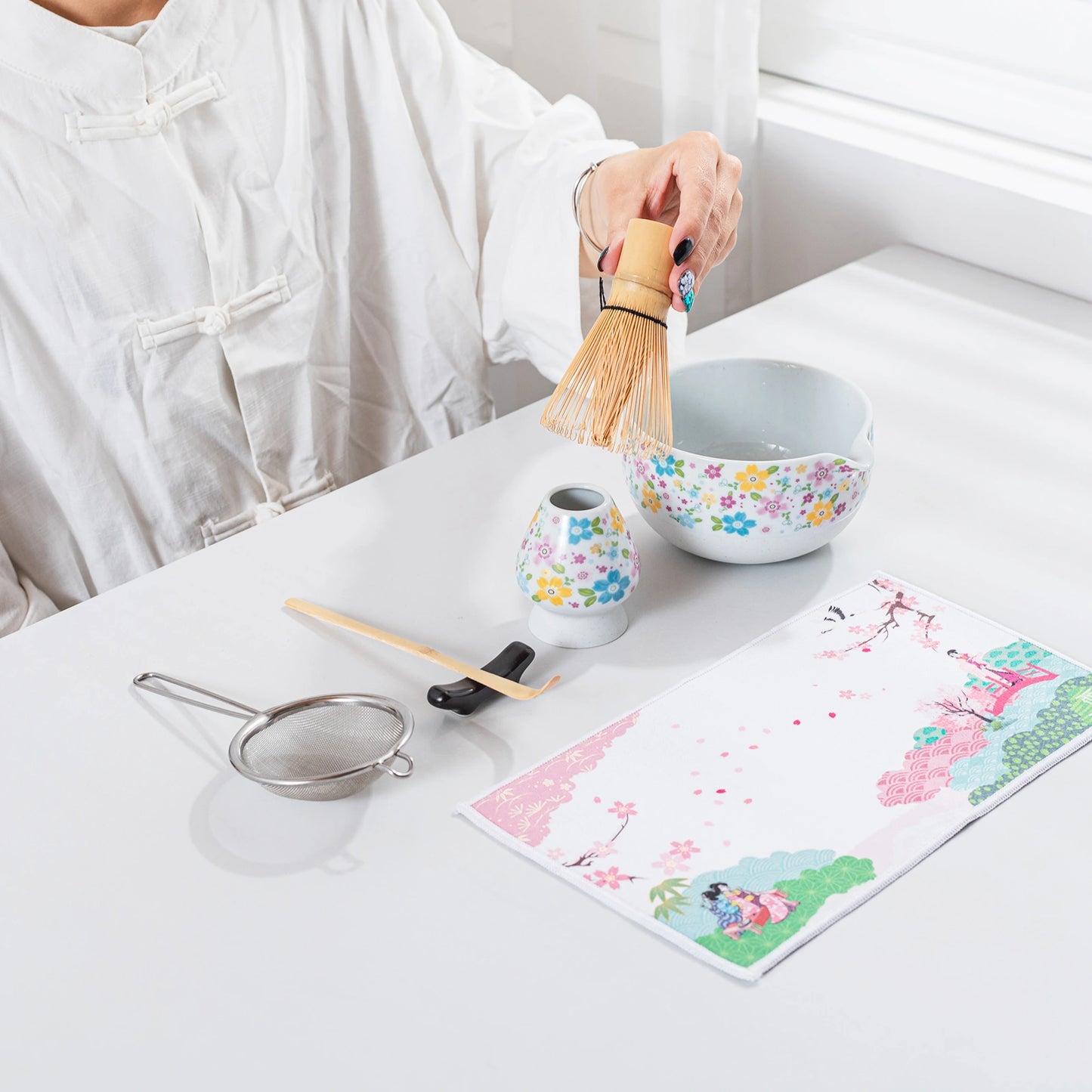 Matcha Set-Beginner blooming flowers
