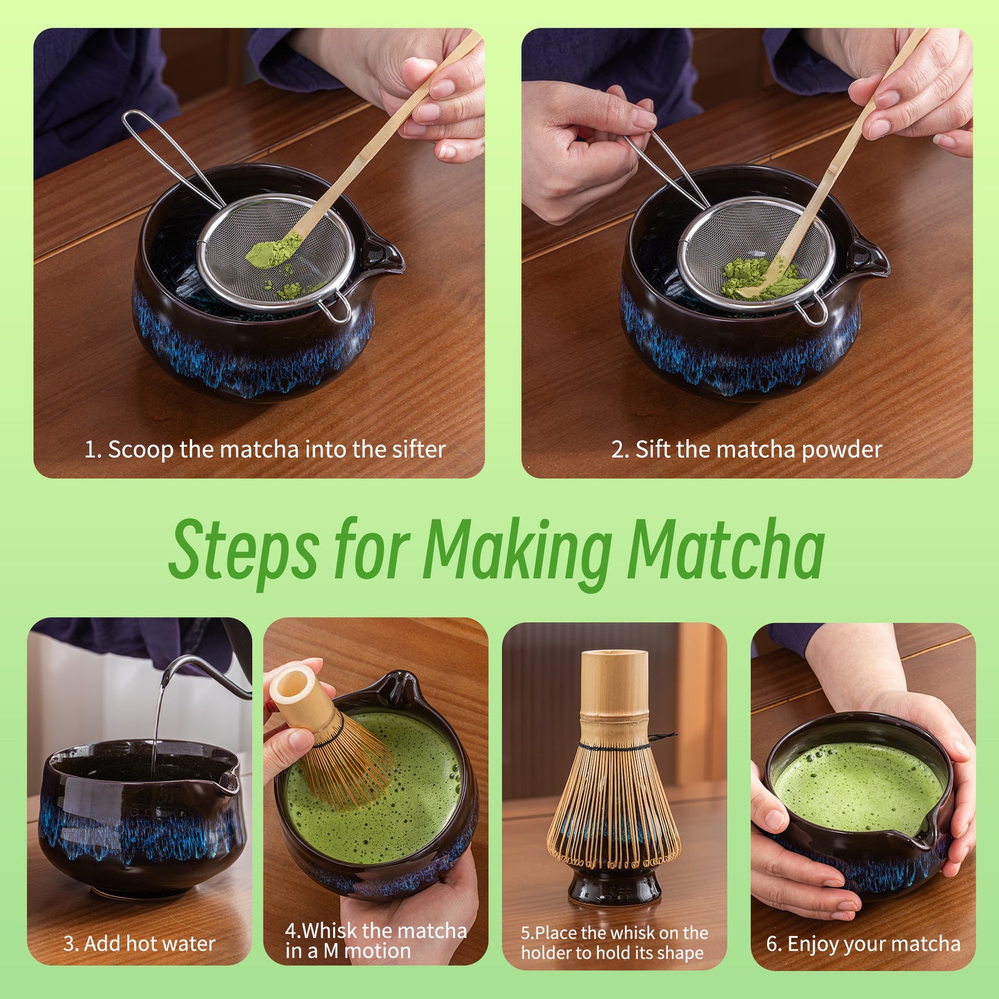 Matcha Set-Beginner Set Skyfall Pointy Bowl