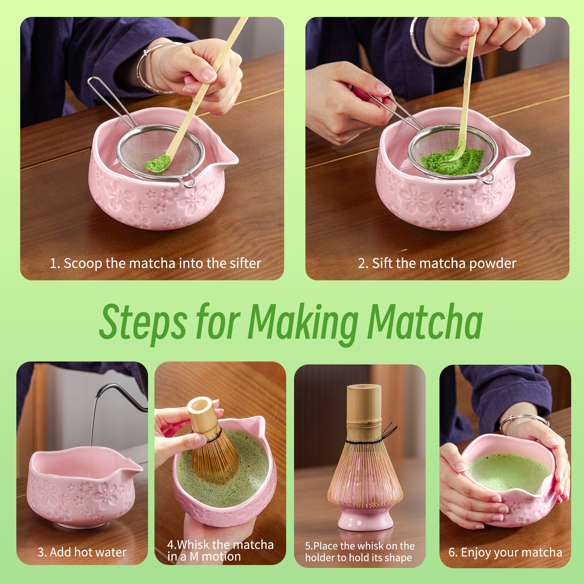 Matcha Set for Beginner Sakura Pink | Japanese Matcha Set