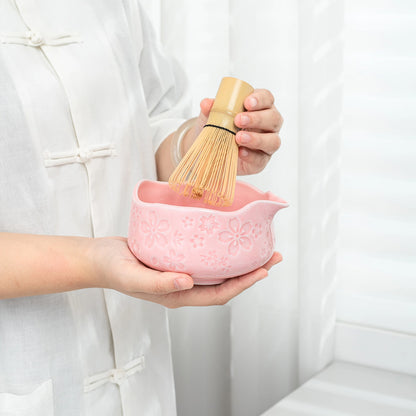 Sakura Pink Matcha Bowl with Spout