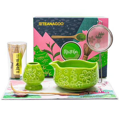 Sakura Green Matcha Schale mit Ausguss