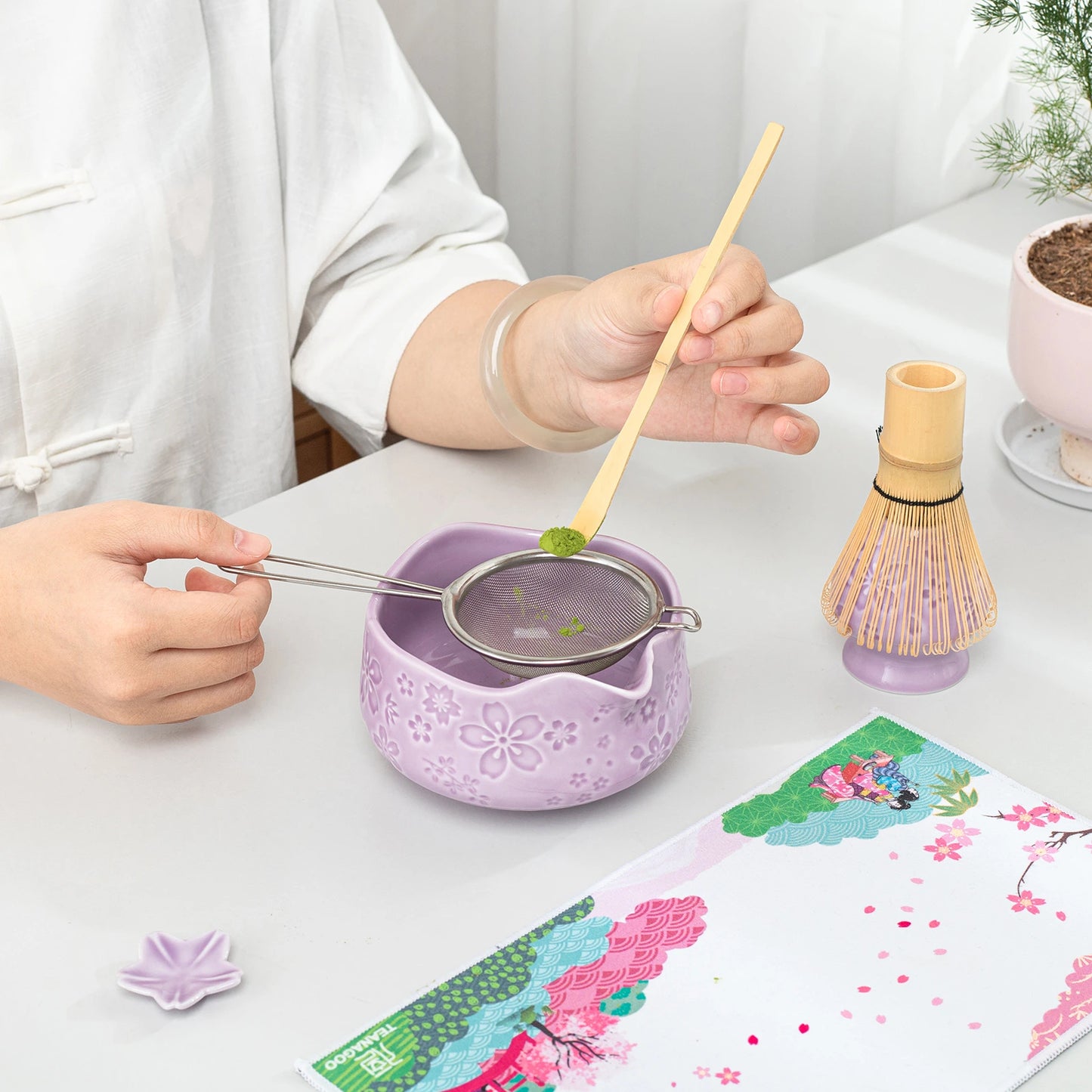 Sakura Purple Matcha Bowl with Spout