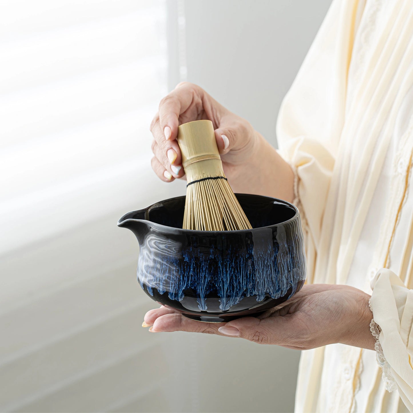 Matcha Set-Beginner Set Deep Ocean Pointy Bowl