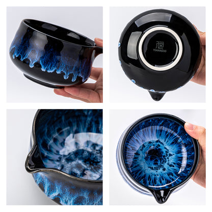 Matcha Set-Beginner Set Deep Ocean Pointy Bowl