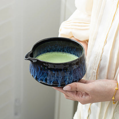 Matcha Set-Beginner Set Deep Ocean Pointy Bowl