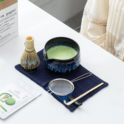 Matcha Set-Beginner Set Deep Ocean Pointy Bowl