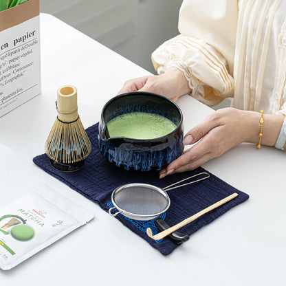 Matcha Set-Beginner Set Deep Ocean Pointy Bowl