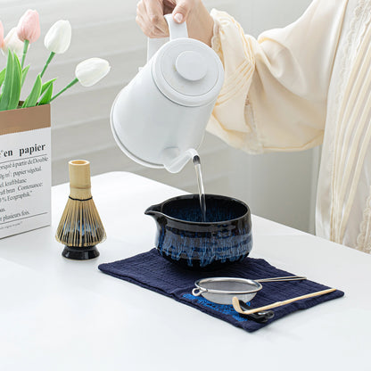 Matcha Set-Beginner Set Deep Ocean Pointy Bowl