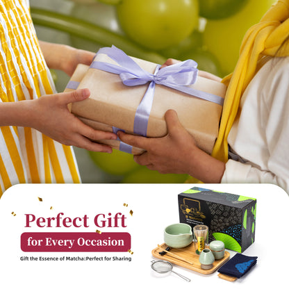 Matcha Set-Advanced Set Green Web Pointy Bowl