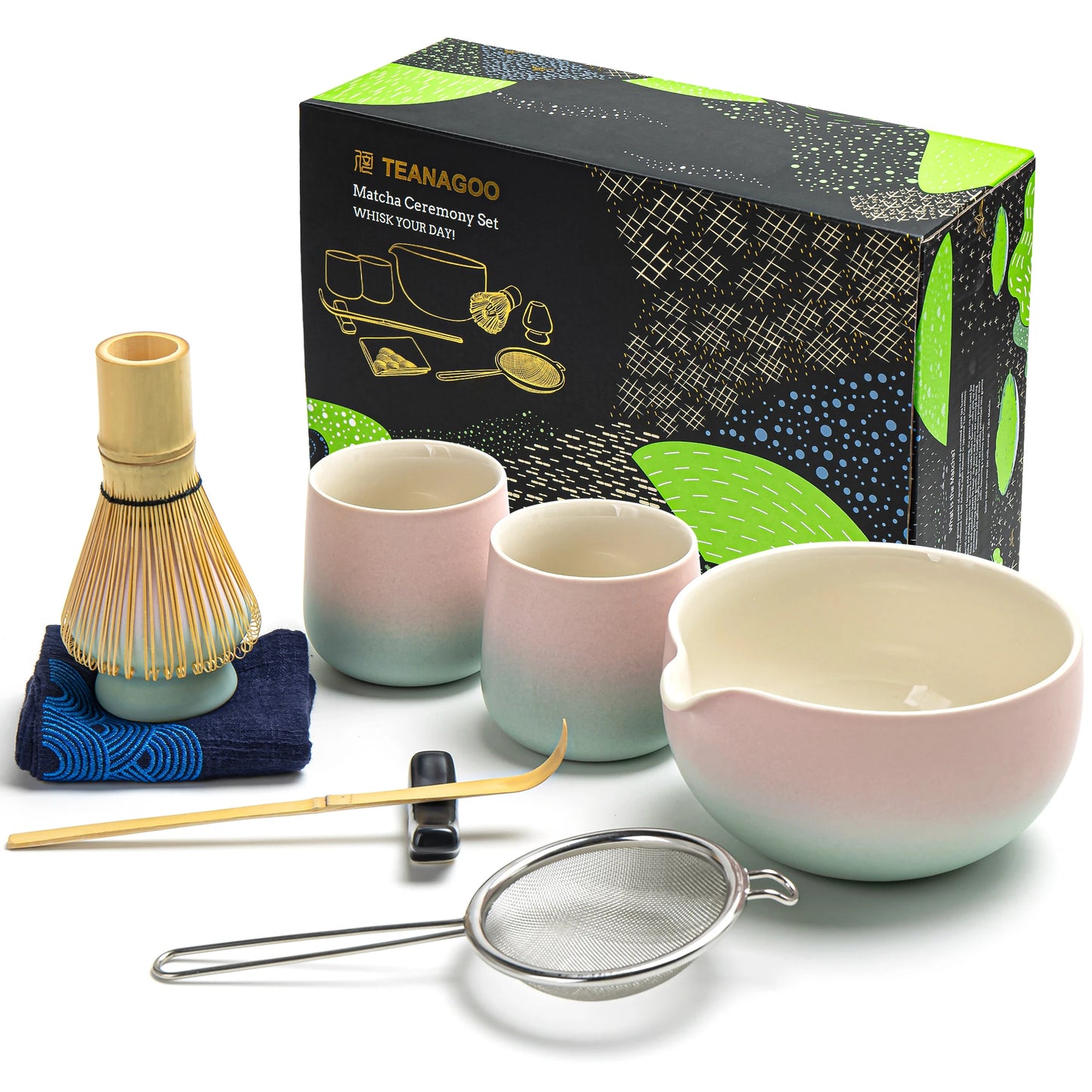 Pinky Blue Matcha Bowl with Spout