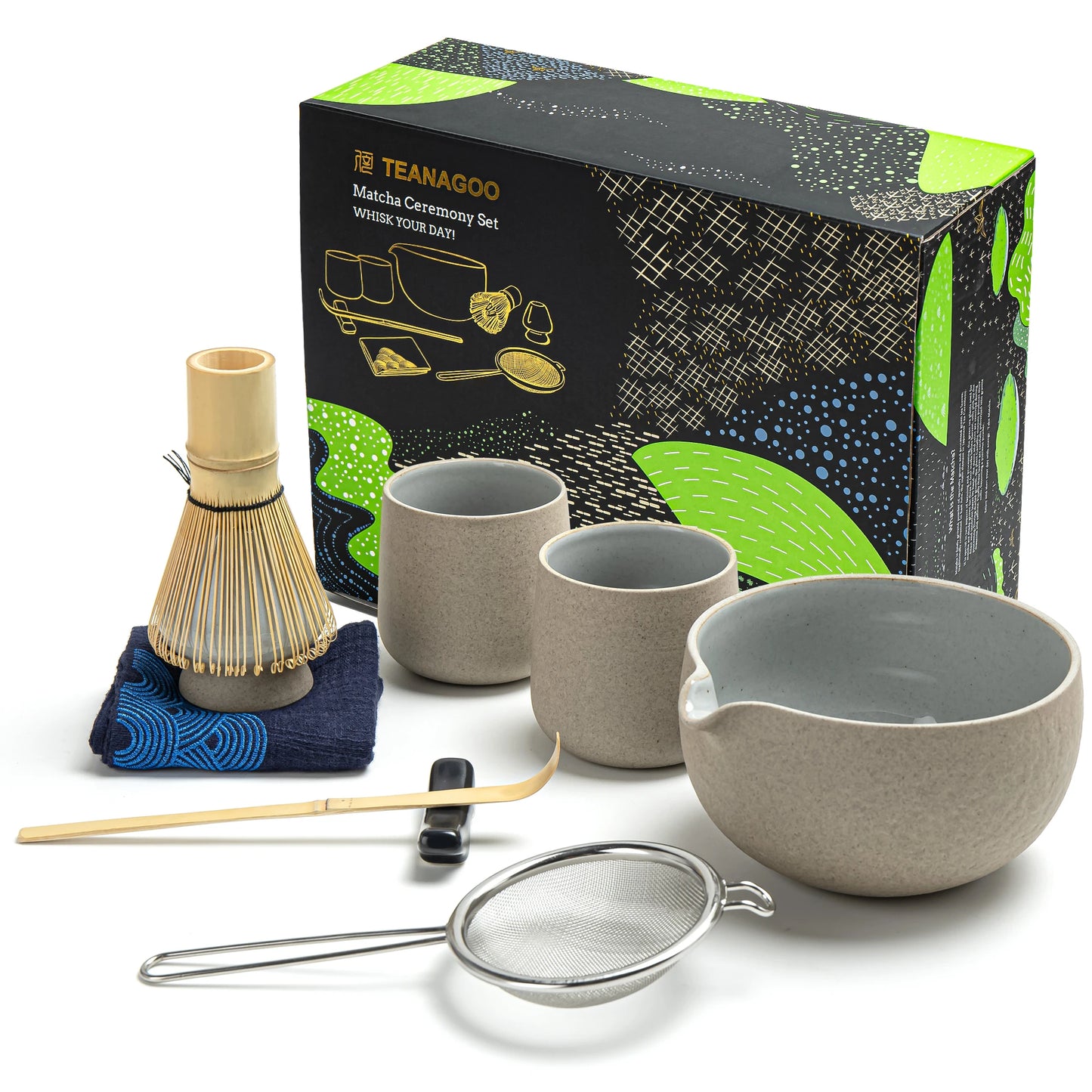 Dusty Grey Matcha Bowl with Spout