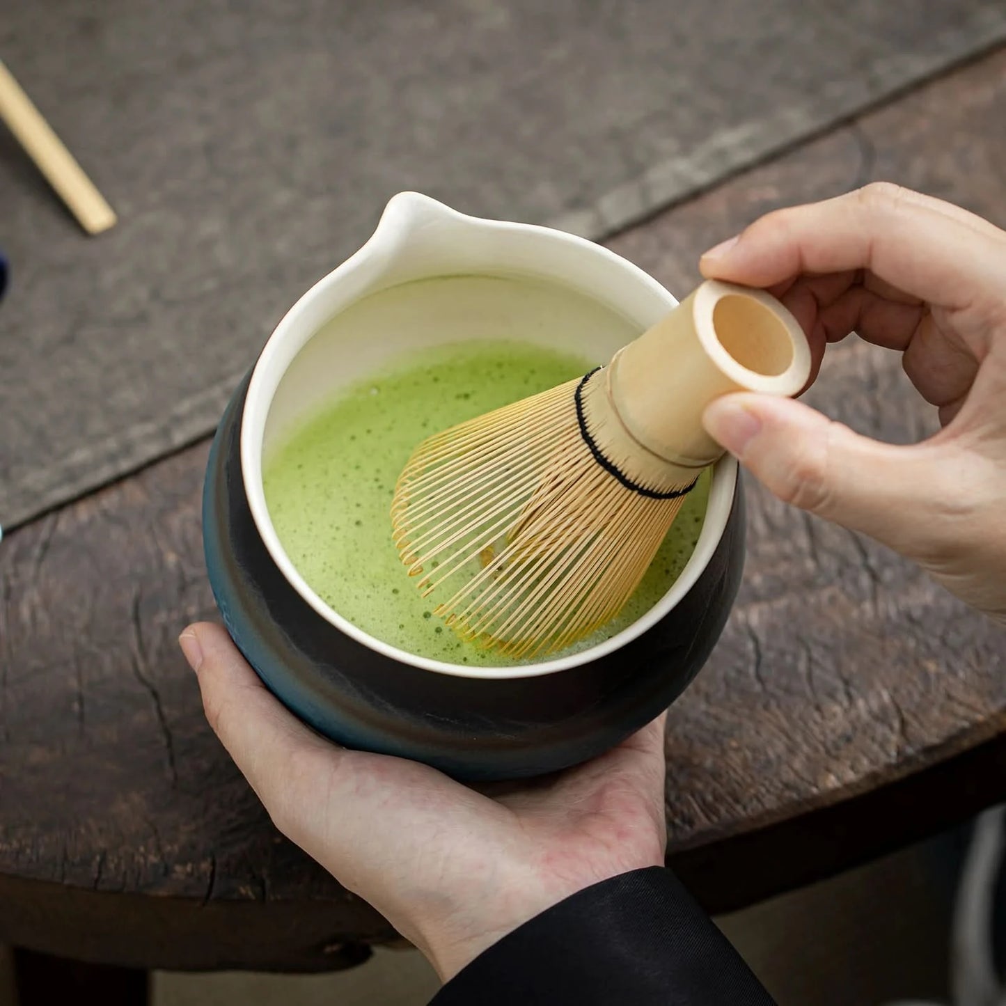 Matcha Set-Sharing Set Landscape Black Blue Pointy Bowl