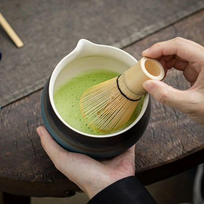 Matcha Set-Sharing Set Landscape Black Blue Pointy Bowl