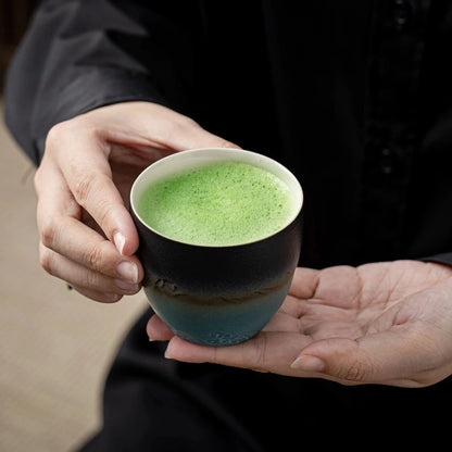 Matcha Set-Sharing Set Landscape Black Blue Pointy Bowl