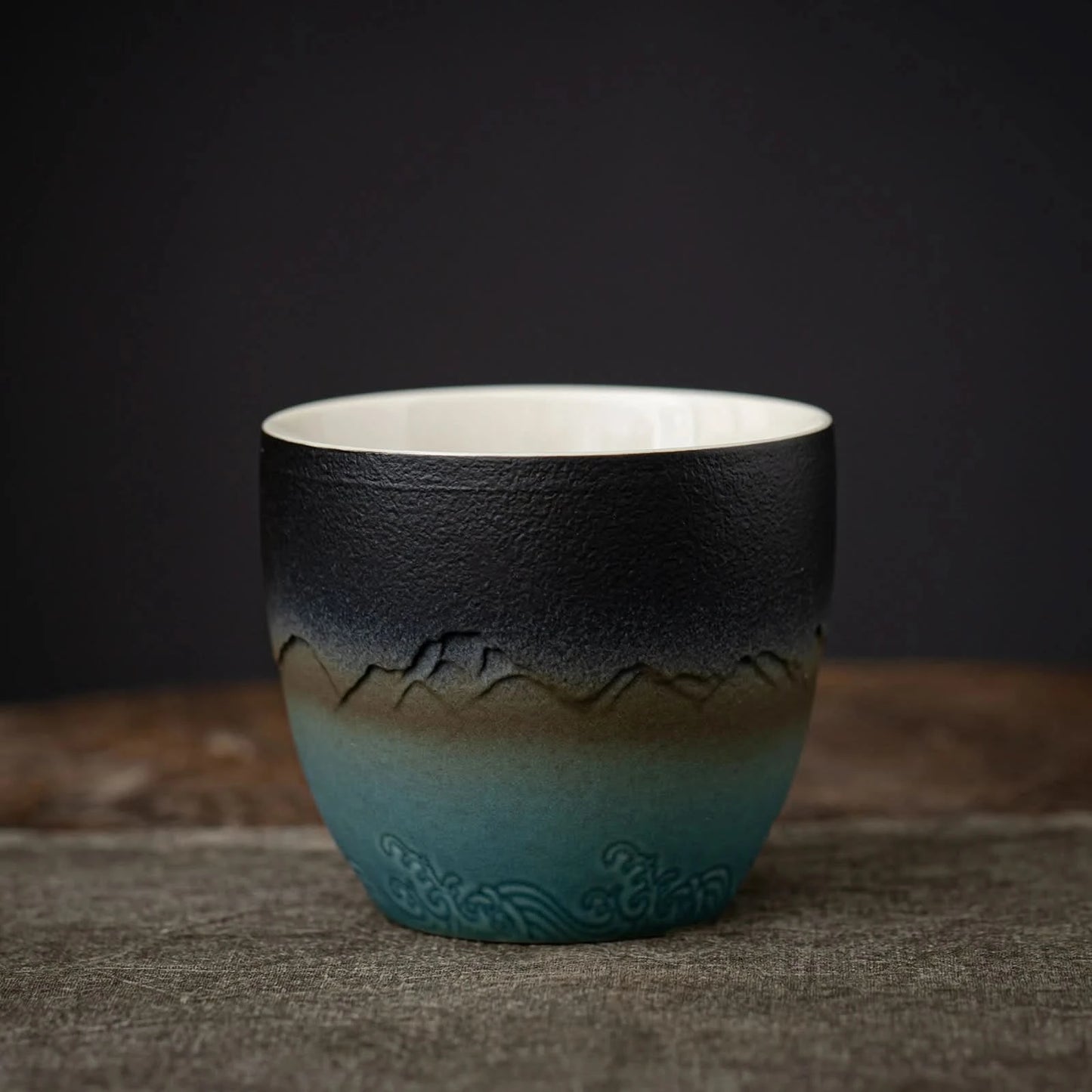 Matcha Set-Sharing Set Landscape Black Blue Pointy Bowl