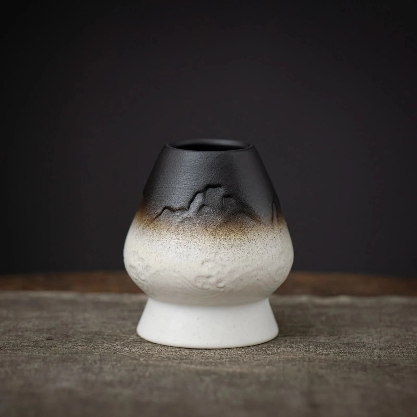 Matcha Set-Sharing Set Landscape Black White Pointy Bowl