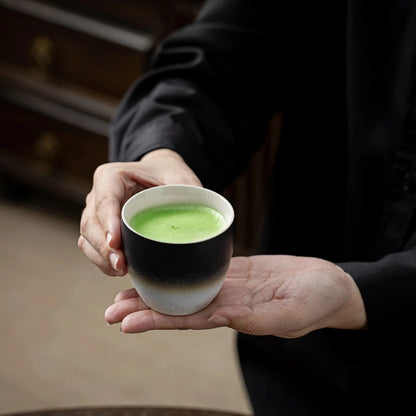 Matcha Set-Sharing Set Landscape Black White Pointy Bowl