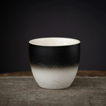 Matcha Set-Sharing Set Landscape Black White Pointy Bowl