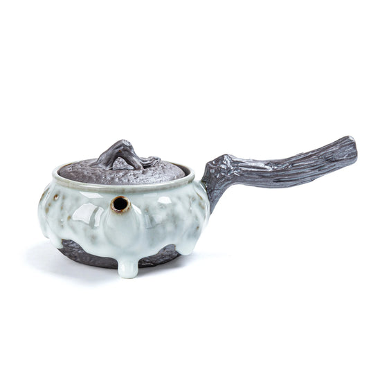 Withered Wood Side-Handle ZEN Teapot Pearl Drip Glaze 180ml