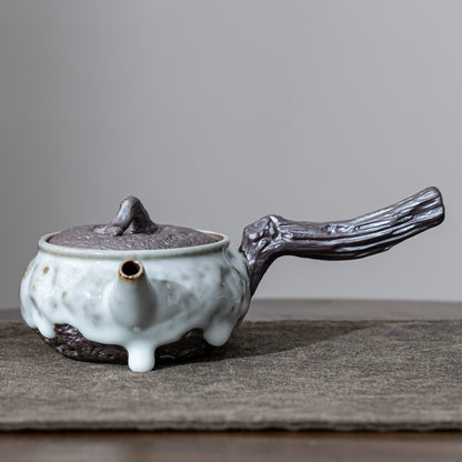 Withered Wood Side-Handle ZEN Teapot Pearl Drip Glaze 180ml