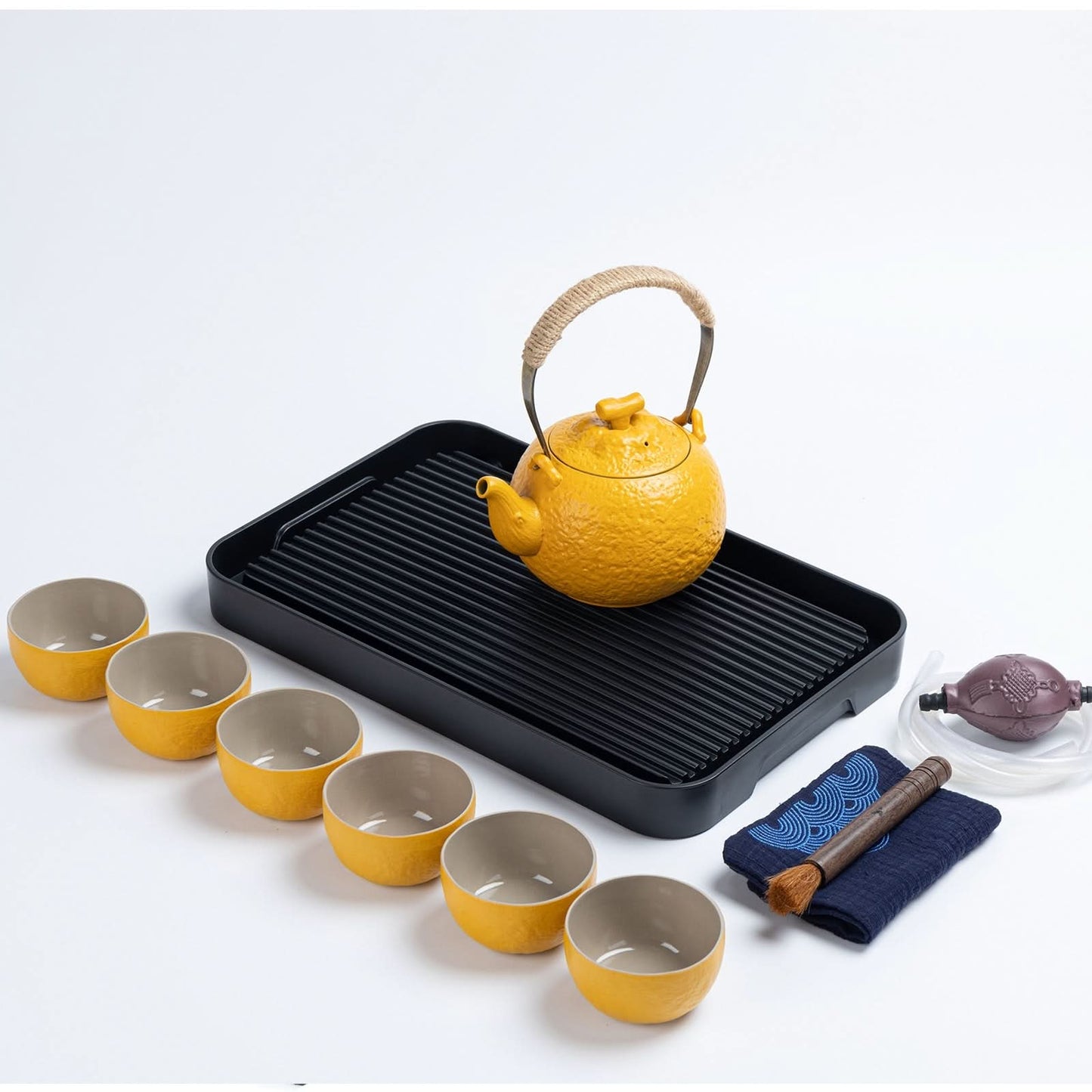 Complete Japanese Tea Set Home Set Yellow