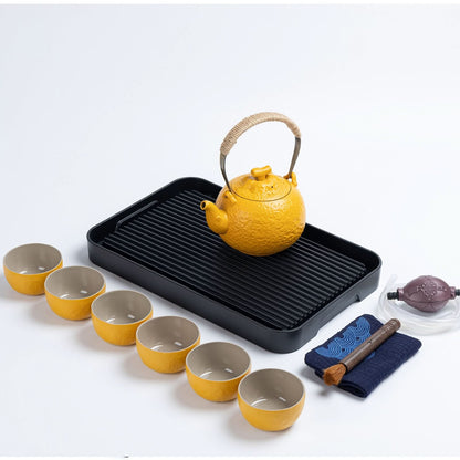 Complete Japanese Tea Set Home Set Yellow