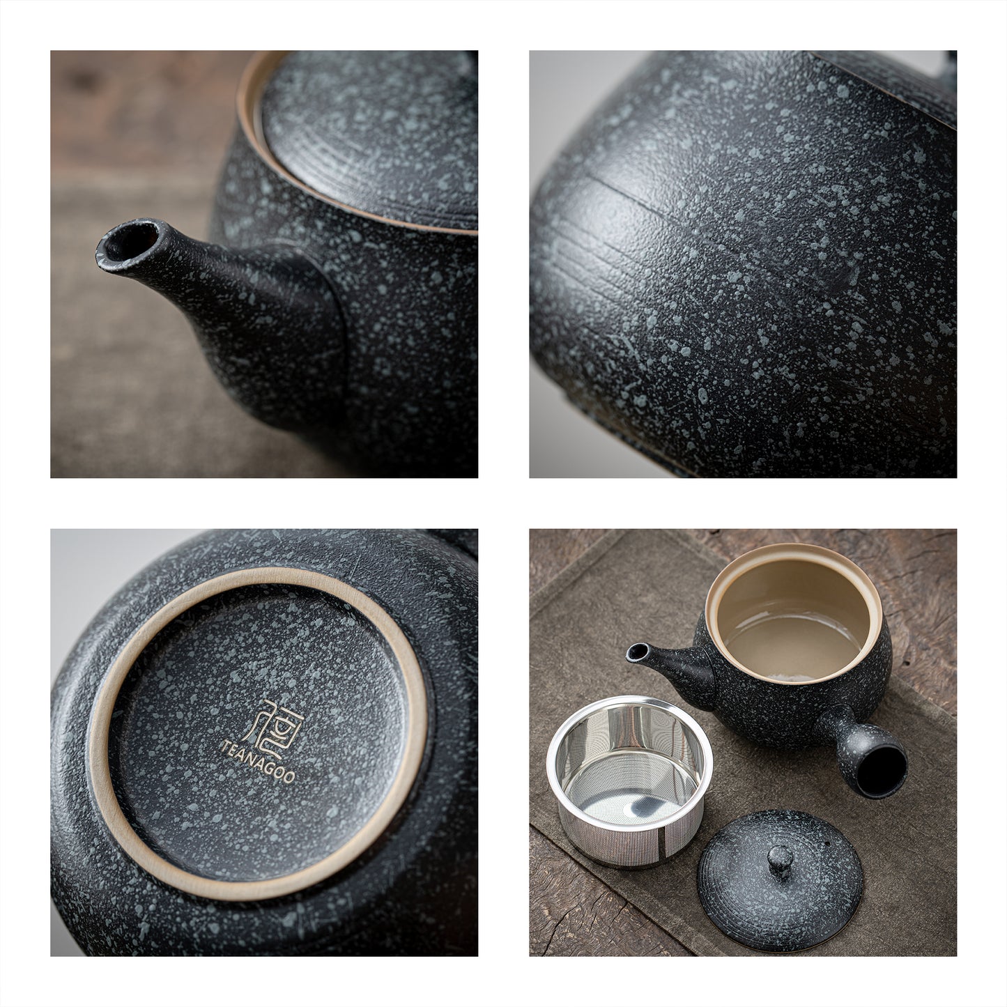 Ceramic Teapot with infuser Obsidian 250ml