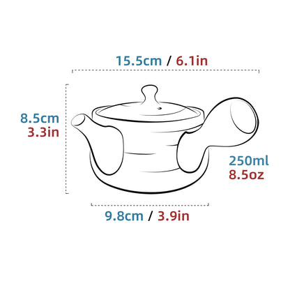 Ceramic Teapot with infuser Obsidian 250ml