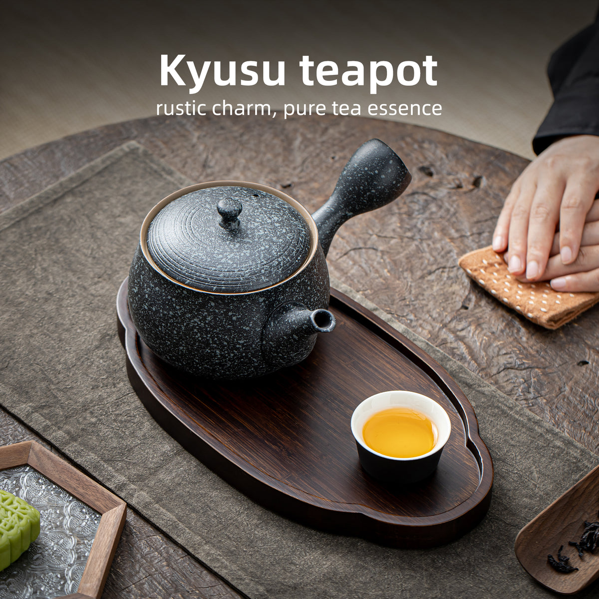 Keramik-Teekanne mit Teesieb, Obsidian, 625 ml – TEANAGOO