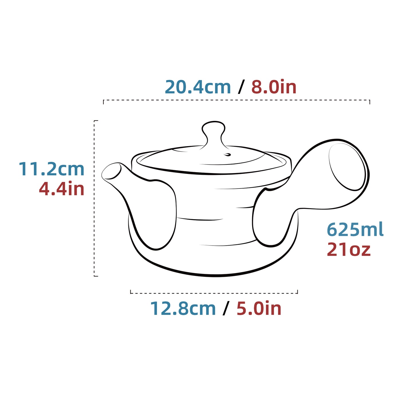 Ceramic Teapot with infuser Obsidian 625ml