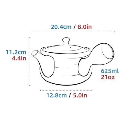 Ceramic Teapot with infuser Obsidian 625ml