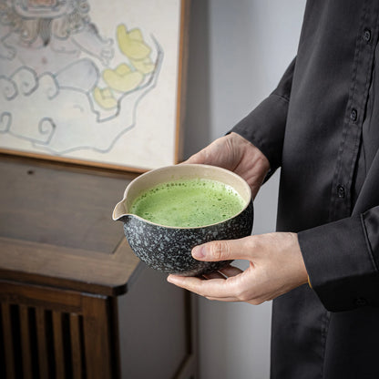 Matcha Set-Beginner Travel Set Obsidian with Leather Bag