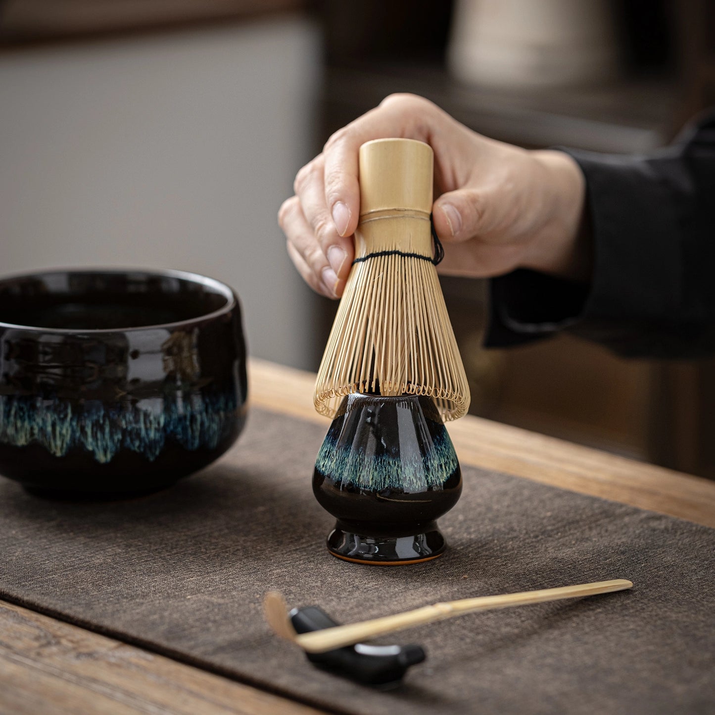 Matcha Set-Beginner Travel Set Skyfall with Leather Bag