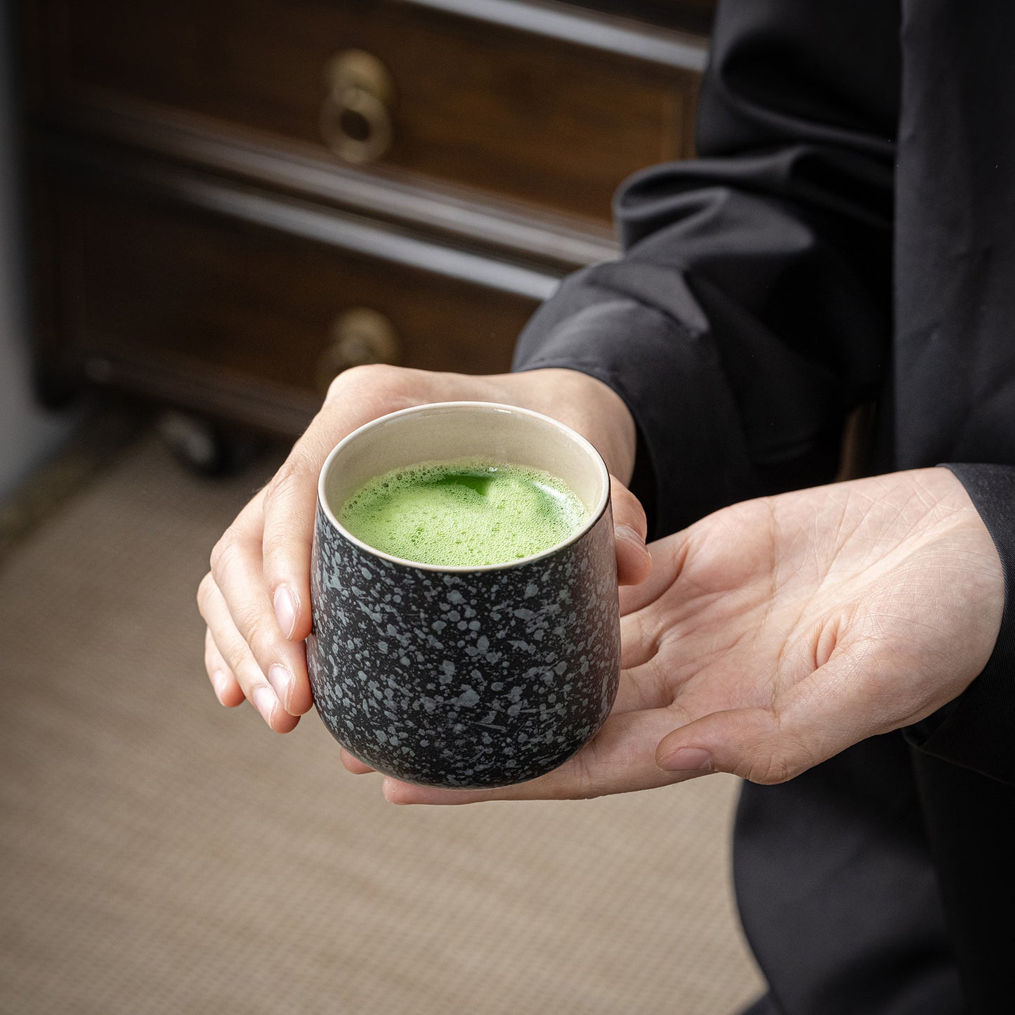 Matcha Set-Sharing Travel Set Obsidian with Leather Bag