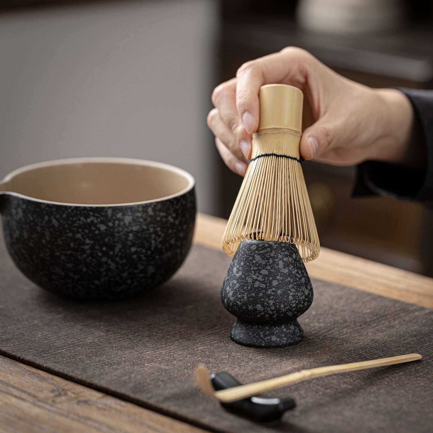 Matcha Set-Sharing Travel Set Obsidian with Leather Bag
