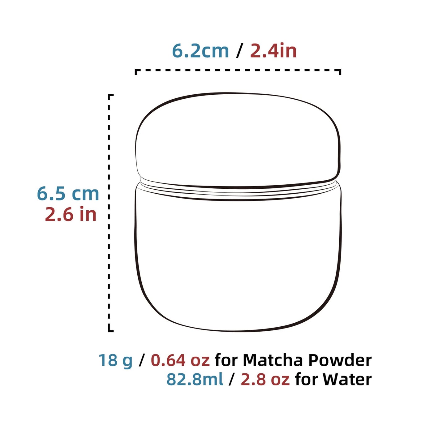 Tea Tin-Celadon Ceramic Tea Canister for Matcha Powder 18g Dusty Grey