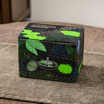 Tea Tin-Celadon Ceramic Tea Canister for Matcha Powder 18g Green Web