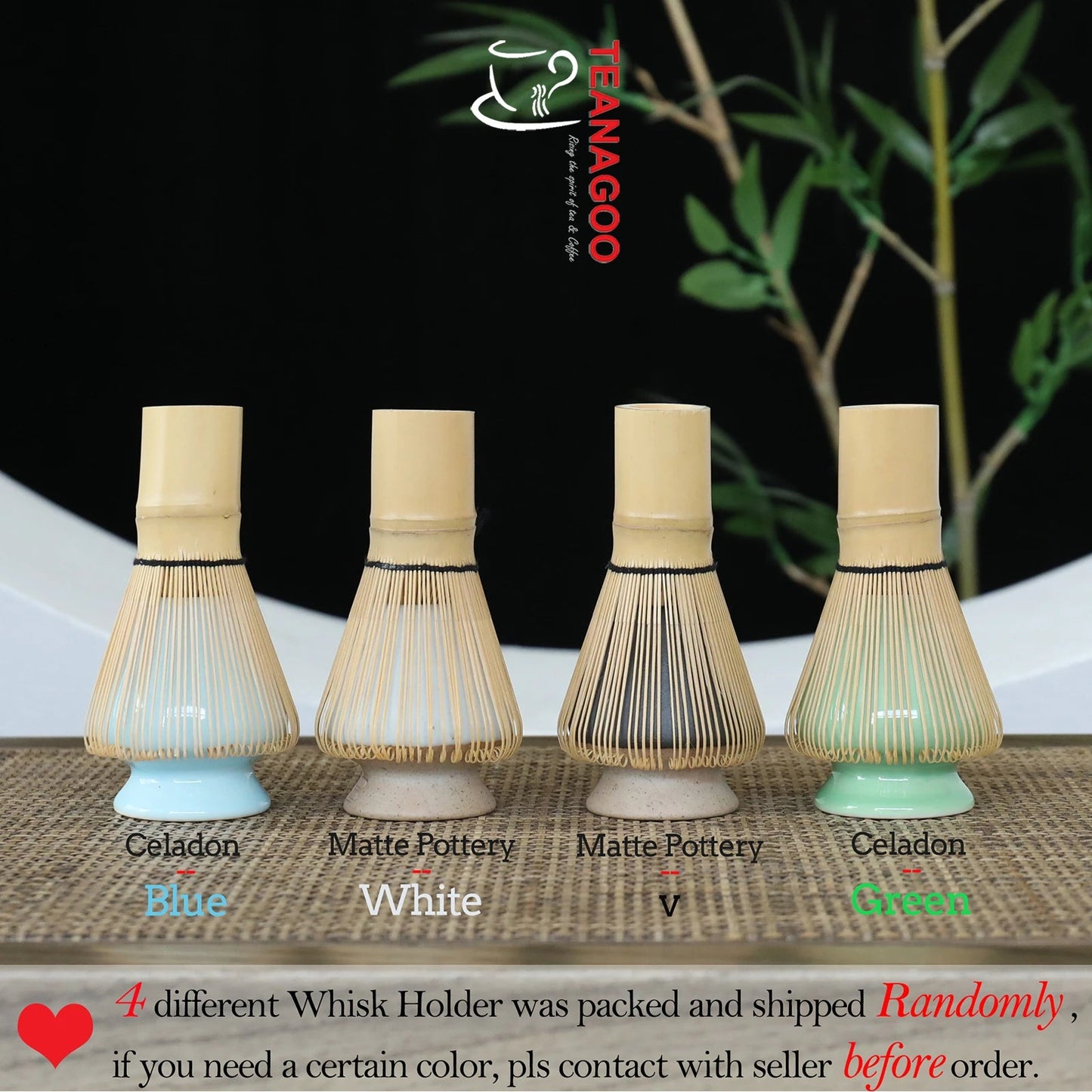 Japan Bamboo Whisk Accessory Set-Random Holder color
