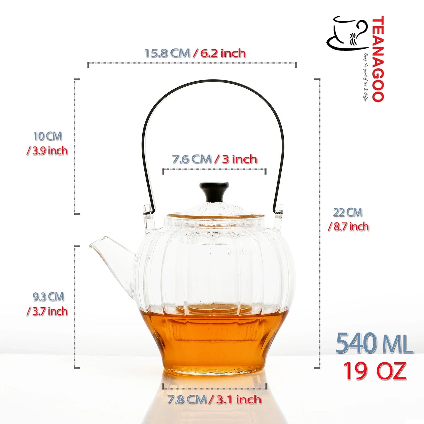 Pyrex teapot with glass infuser safe on stovetop to brew tea
