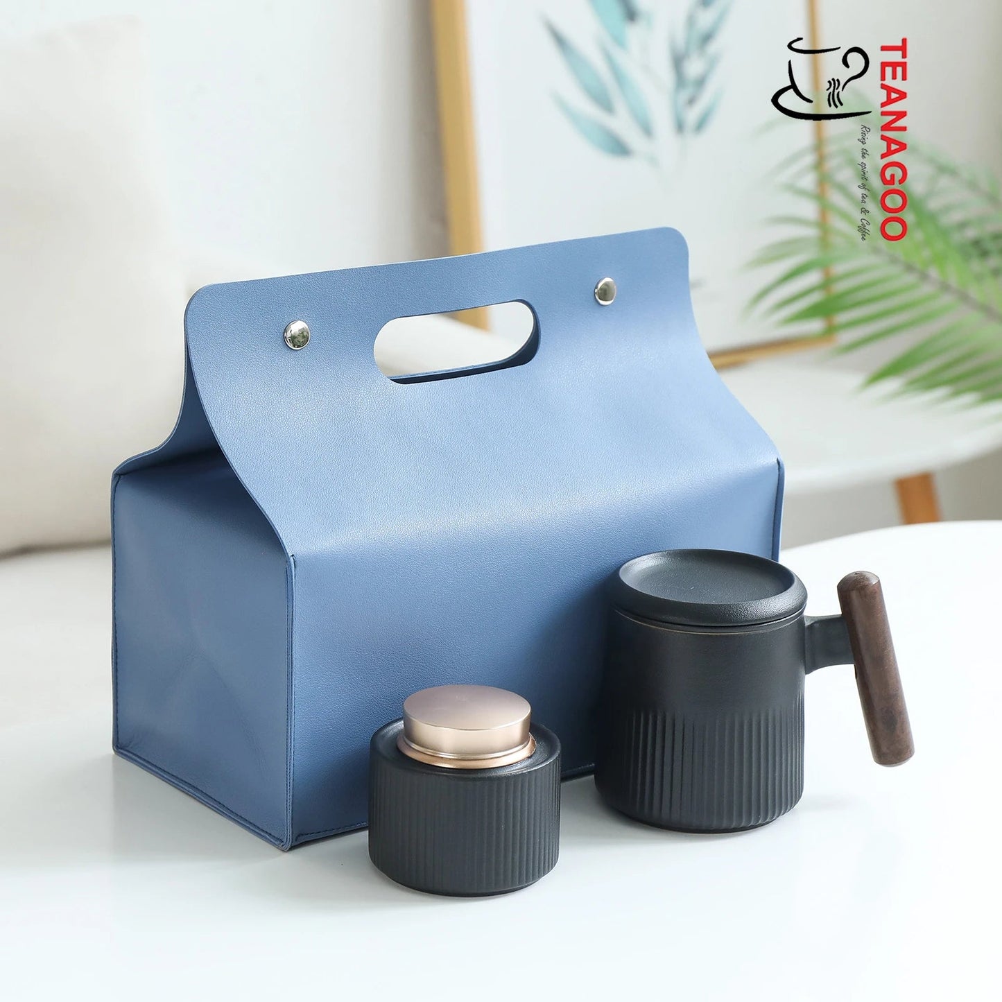 Ceramic Tea Brewing Mug with Tea Canister, Luxury Gift Packing, 340ml/12oz