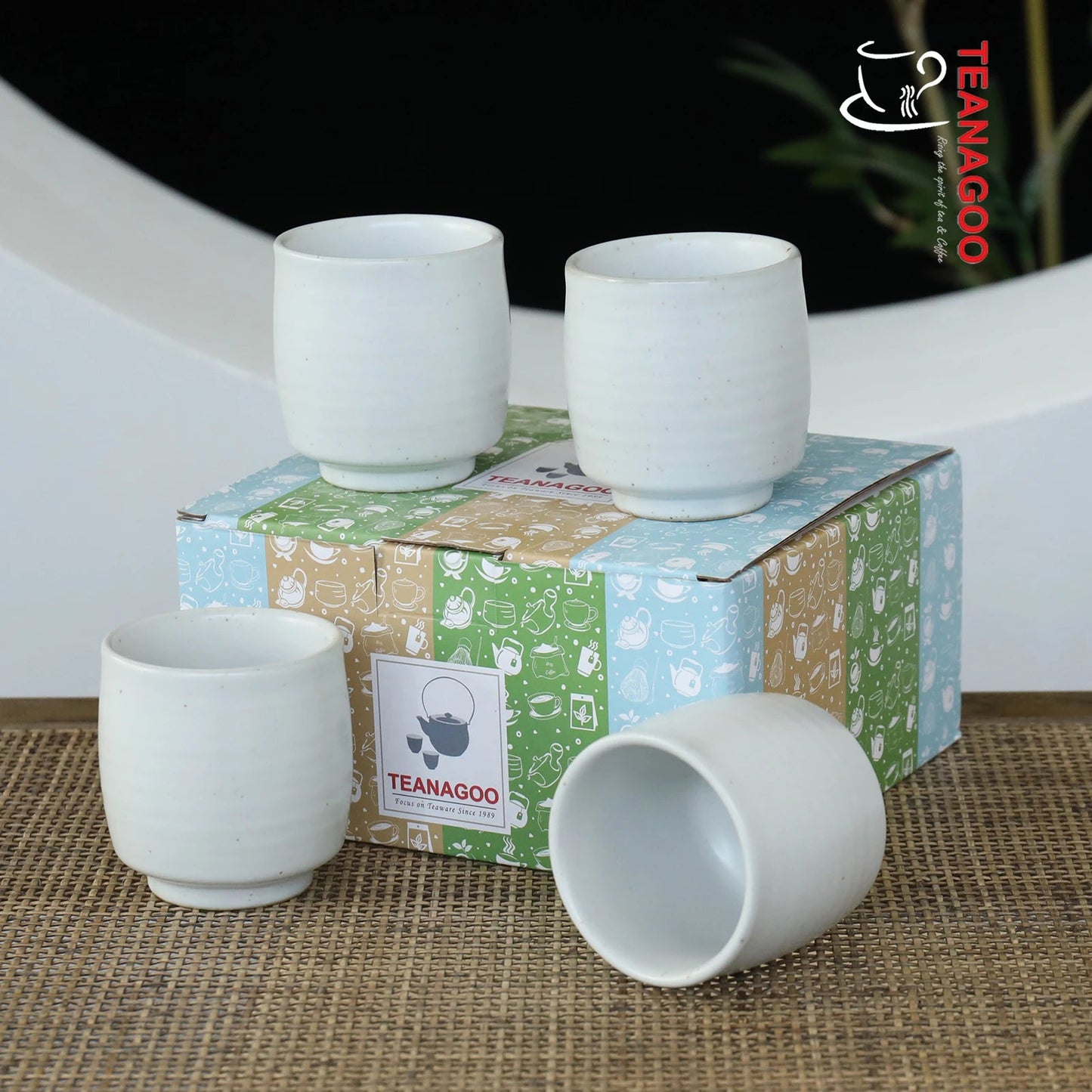 Pottery Chinese Tea Cups, 4 pcs/Box, Japan Style Teacups
