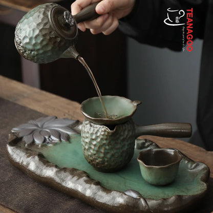 Ceramic Emerald Glazed Tea Strainer Handmade Tea Accessory