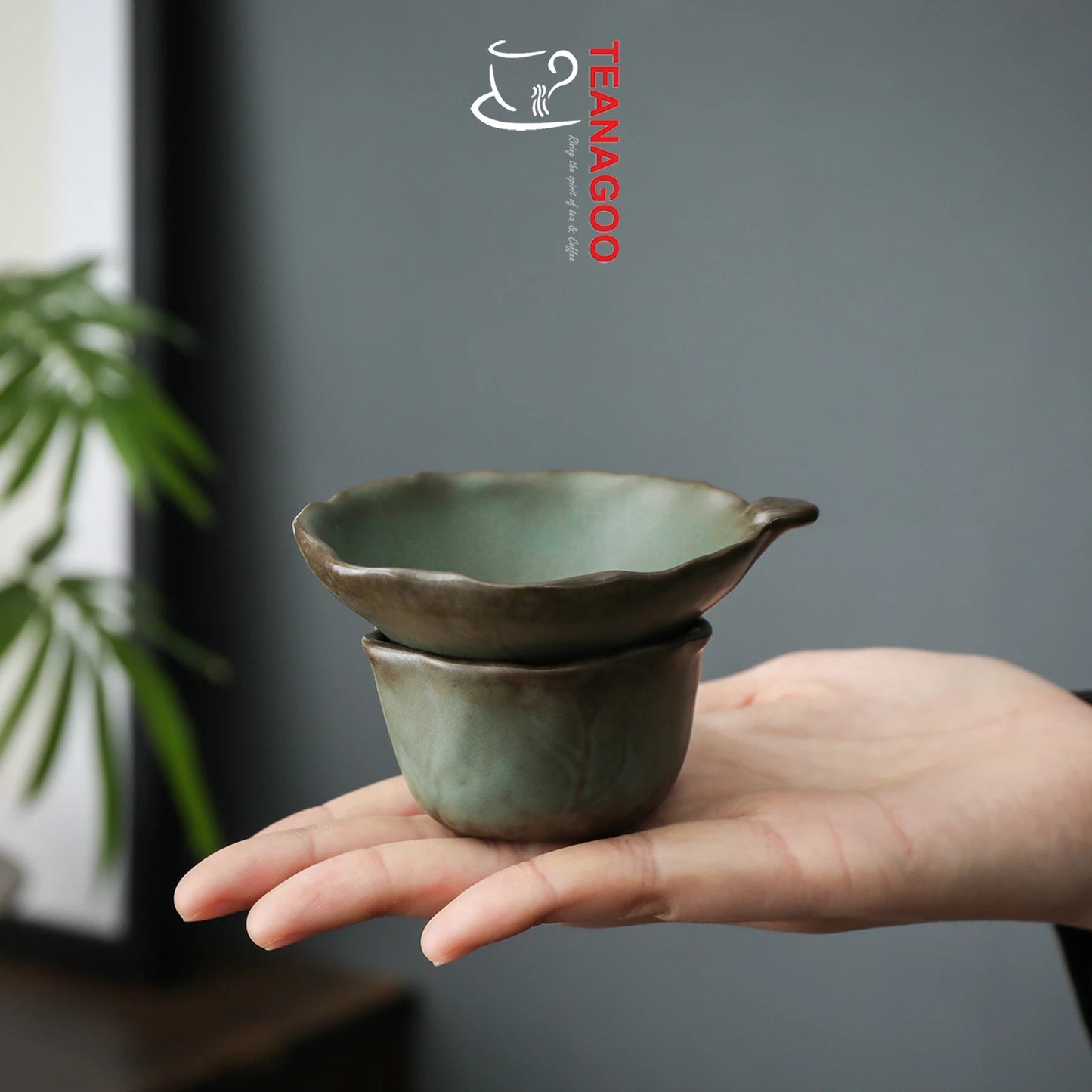 Ceramic Emerald Glazed Tea Strainer Handmade Tea Accessory